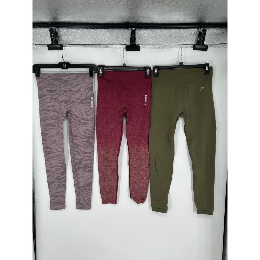 Lot Of 3 Gymshark Adapt Seamless Leggings Womens Small High Waisted Rise Bundle